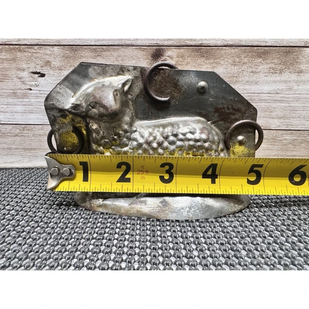 Antique German Lamb Chocolate Mold Easter Sheep Tin Metal Reiche Era